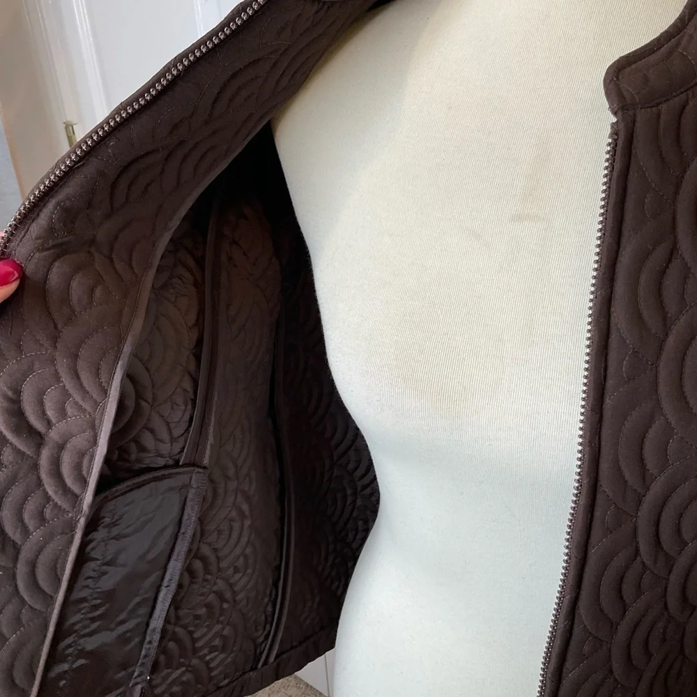 Laura Ashley chocolate brown quilted zip up jacket , Brand New with tags! - Picture 4 of 7